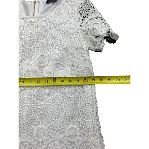 LULUS FEELIN' FINE IVORY LACE DRESS SHIFT SIZE S | D1 - Picture 6 of 7